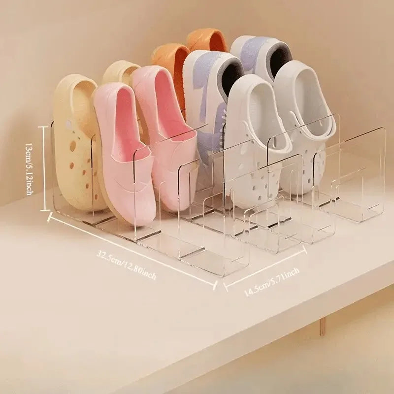 4-Compartment Transparent Kids Shoe Organizer | Acrylic Rack