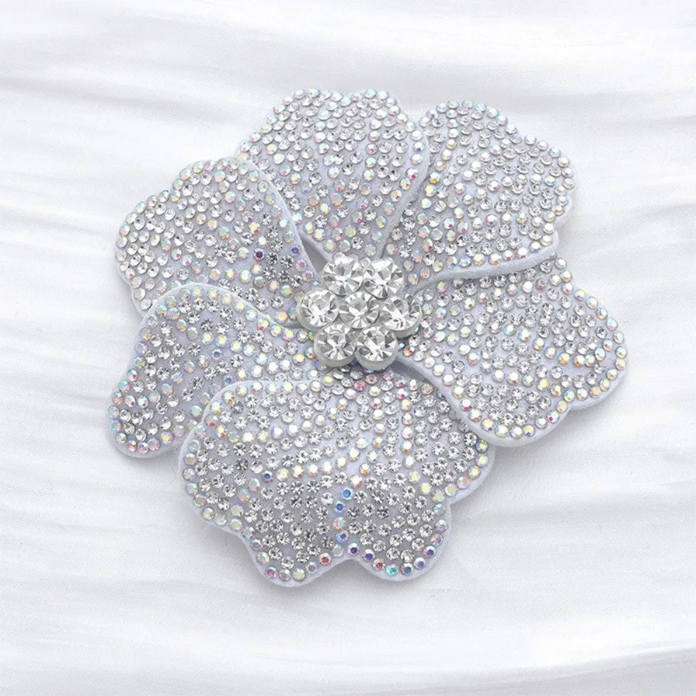 3D Rhinestone Rose Flower Patch – Sew-On DIY Applique Craft