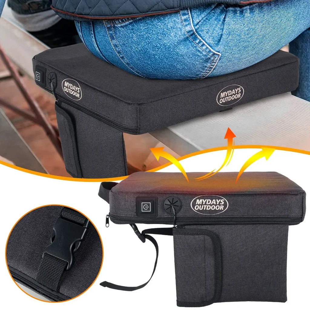 Heated Seat Cushion – 3 Heat Settings, USB, Removable Cover