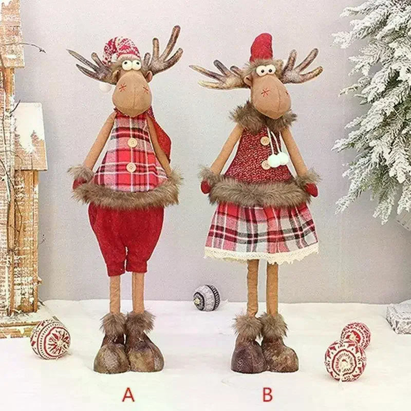 Christmas Elk Plush Doll Ornament 45cm – Festive Reindeer Decor