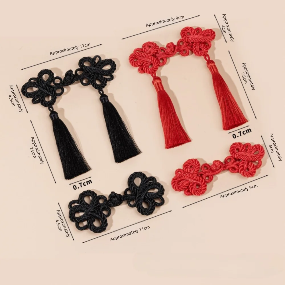 Chinese Knot Tassel Shank Buttons | DIY Plate Buckle 1 Pair