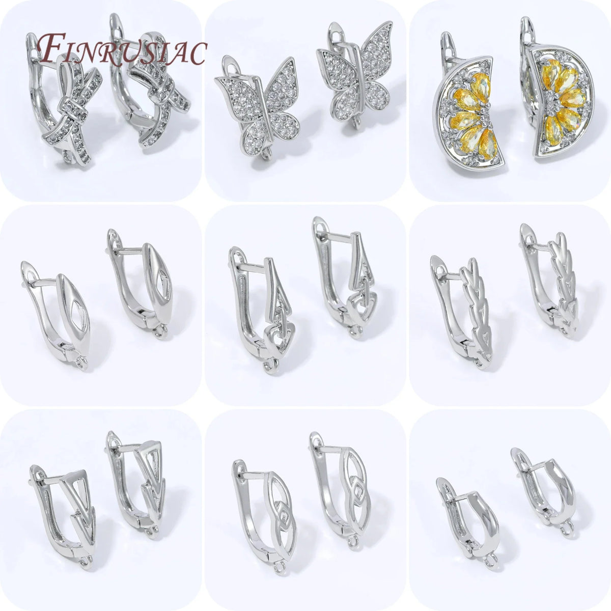 18K Gold Plated Twisted C Hoop Earring Findings | 3 Loop DIY
