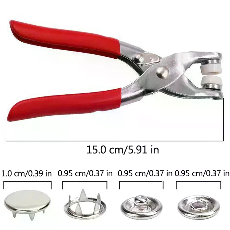 Metal Snap Fastener Kit with Pliers Press Tool for Sewing