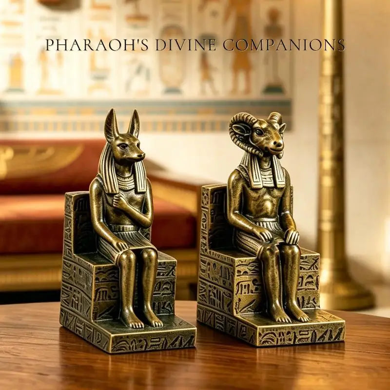 Egyptian Anubis & Khnum Resin Statue Figurine | Home Décor