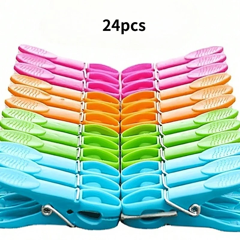 Windproof No-Mark Hanging Clips with Storage Basket | Colorful