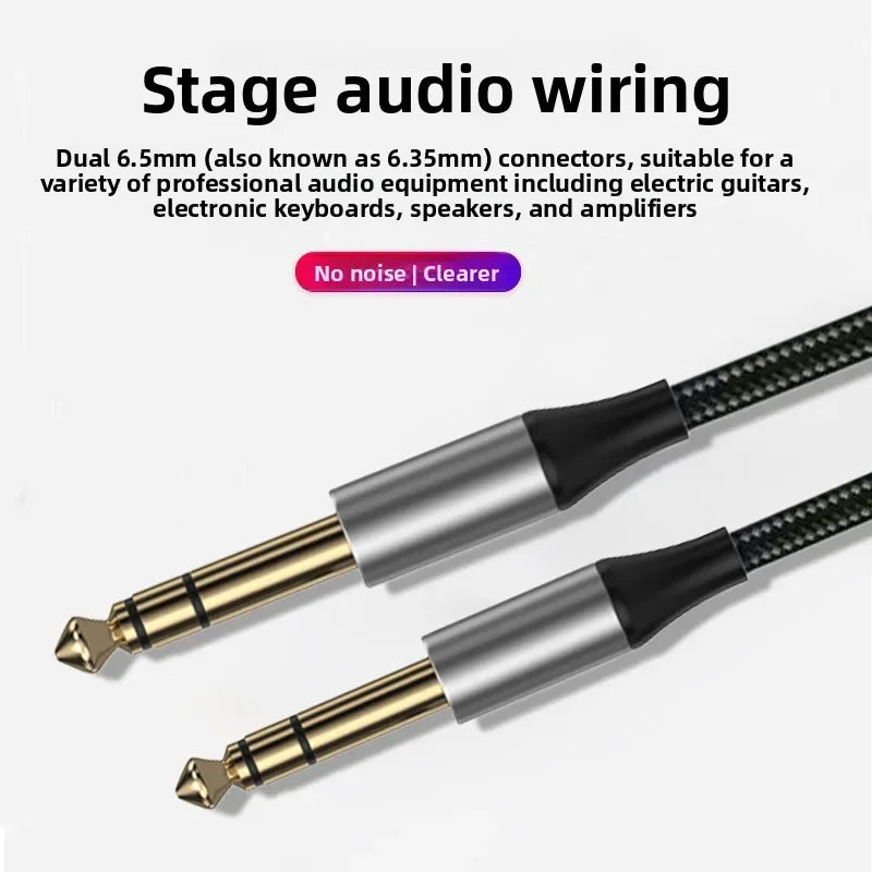 6.35mm Stereo Guitar Bass Instrument Audio Cable – OFC Mic