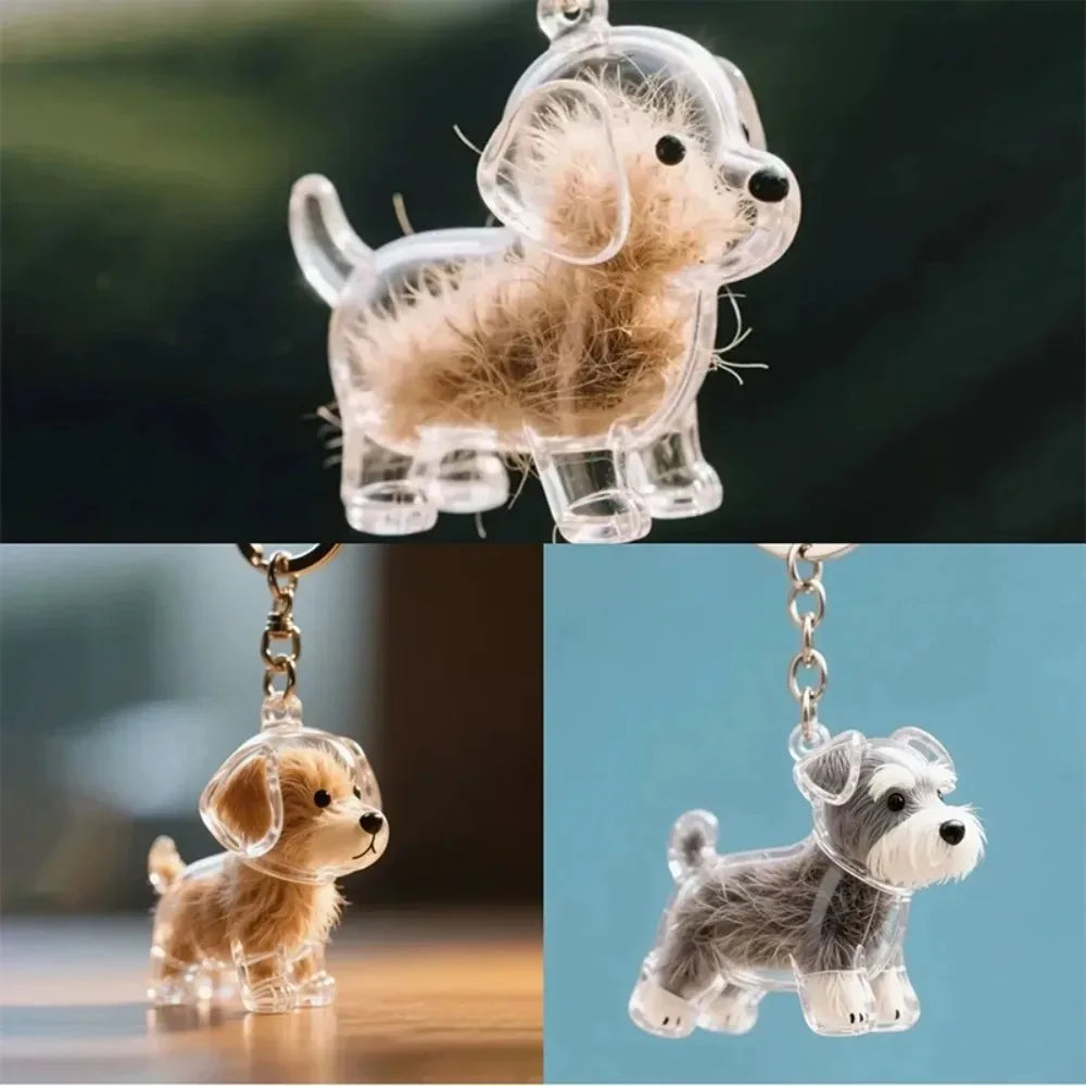Dog Hair Memory Capsule Keychain – Pet Keepsake Pendant Gift