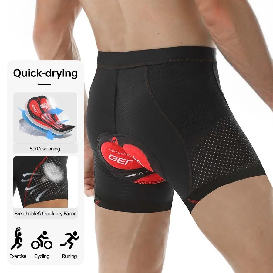 X-TIGER Men's 5D Gel Cycling Underwear Shorts | MTB Road Bike