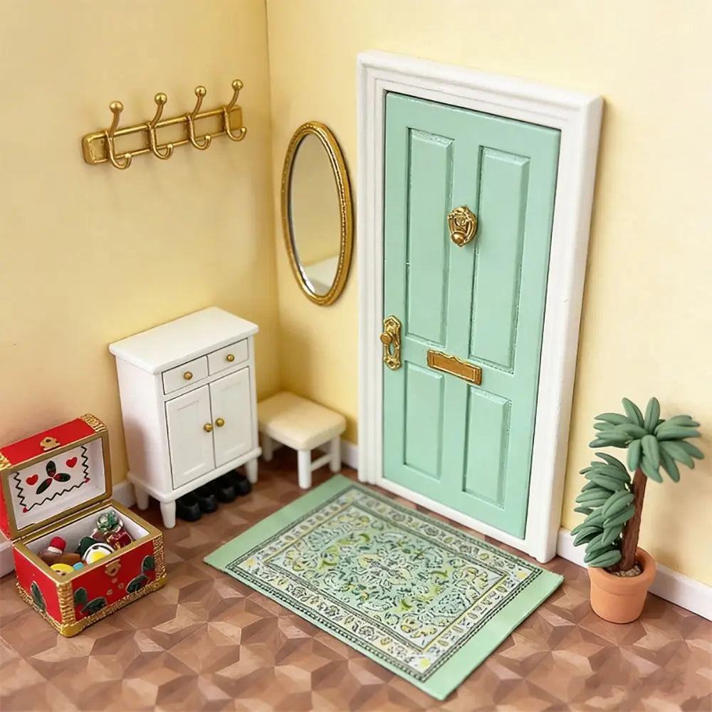 1/12 Dollhouse Miniature Floral Carpet – Weaving Mat Floor Cover