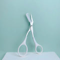 Pink Eyebrow Scissors with Built-In Comb – Stainless Steel