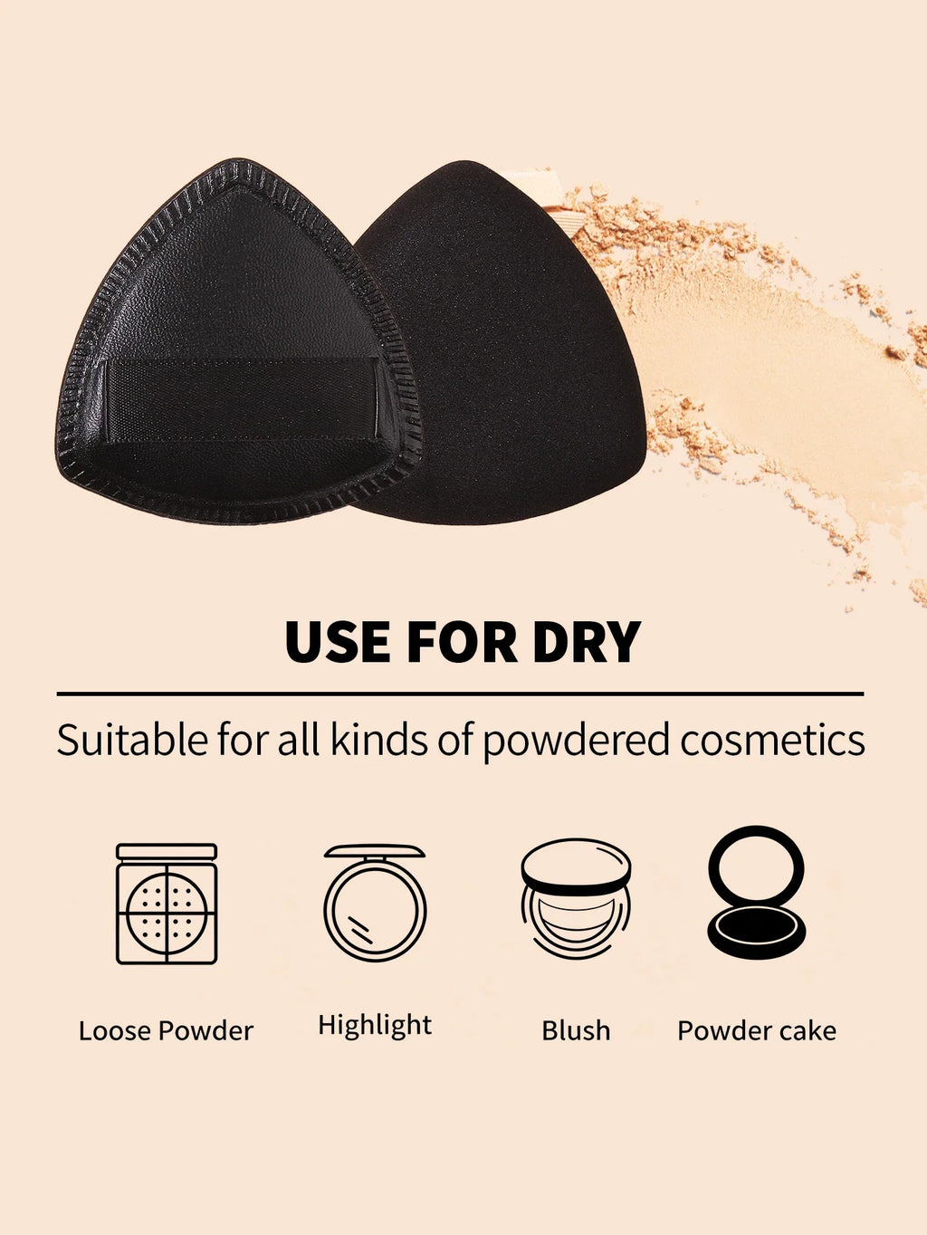 3PCS Triangle Makeup Sponge Puff Set for Foundation & Powder