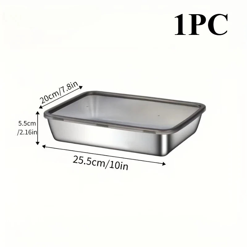 Stainless Steel Food Containers with Lids – Stackable Meal Prep Set