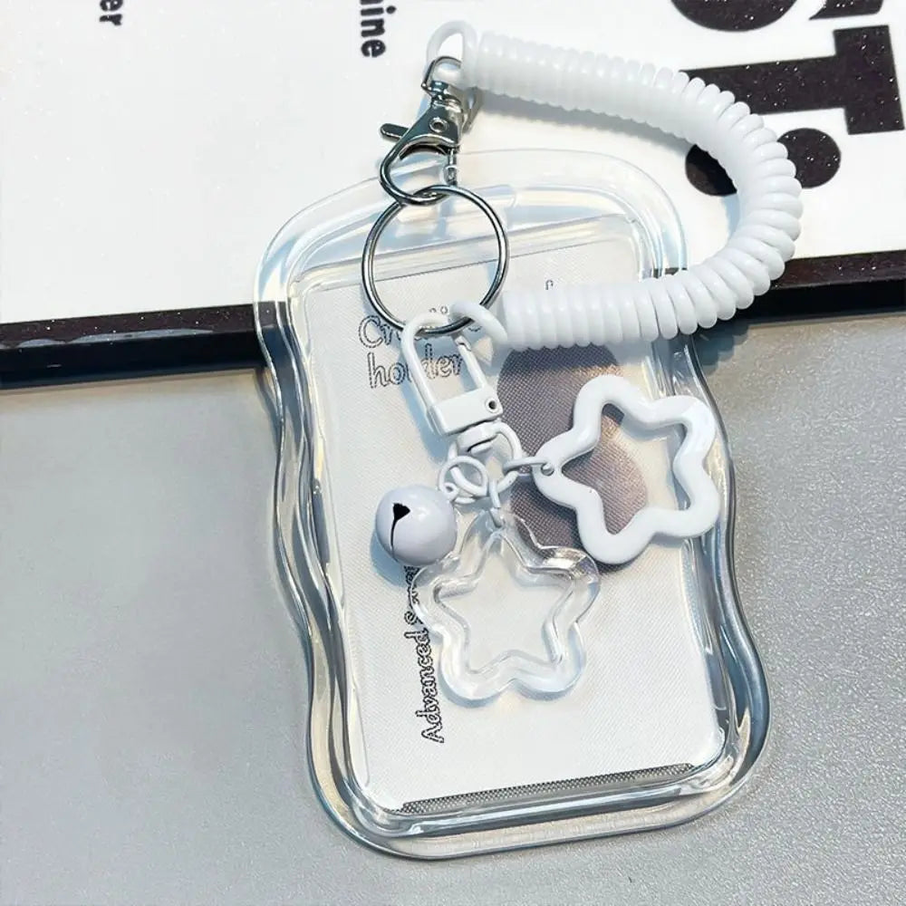Silicone Kpop Photocard Holder Star Keychain Sliding Cover