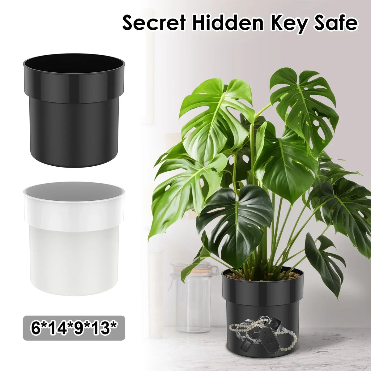 2-Layer Flower Pot Hidden Safe – Lockable Diversion Storage Box
