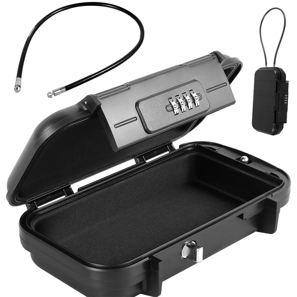 Portable 4-Digit Combination Lockbox – Waterproof Travel Safe