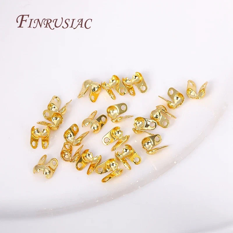 18K Gold Plated Crimp Bead Tip Knot Cover – Jewelry Findings