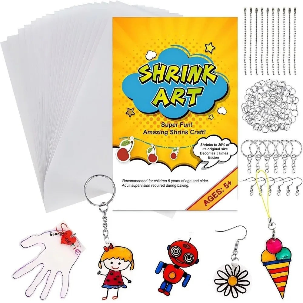 Shrink Plastic Sheet Kit – 25 Sheets & 150 Accessories DIY