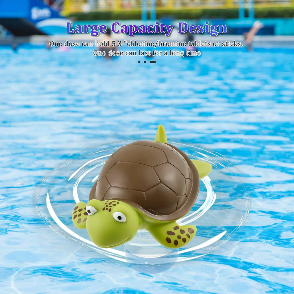 Turtle Pool Chlorine Floater – Adjustable Large Capacity Dispenser