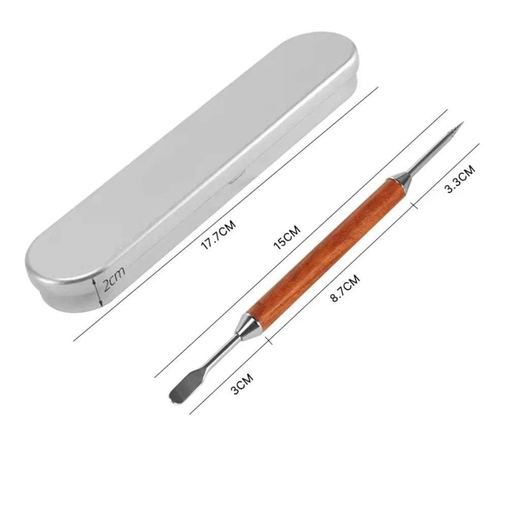 Wooden Handle Coffee Latte Art Pen – Needle & Spatula Tool