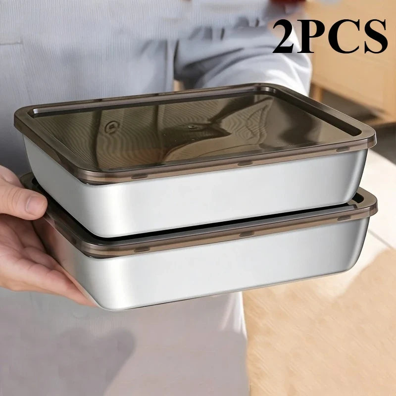Stainless Steel Food Containers with Lids – Stackable Meal Prep Set