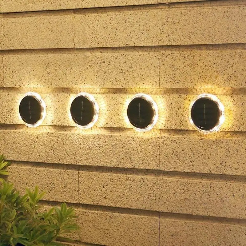 Solar Ground Light 8 LED Warm Waterproof Garden Path Lamp