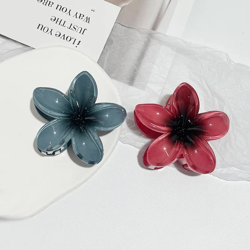Korean Hawaiian Gradient Flower Hair Claw Clip for Women
