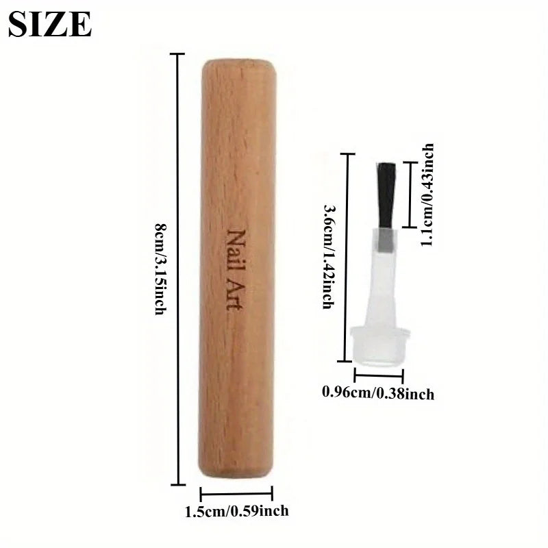 51pc Dual-Ended Nail Art Brush Set – Detachable Wood Handle