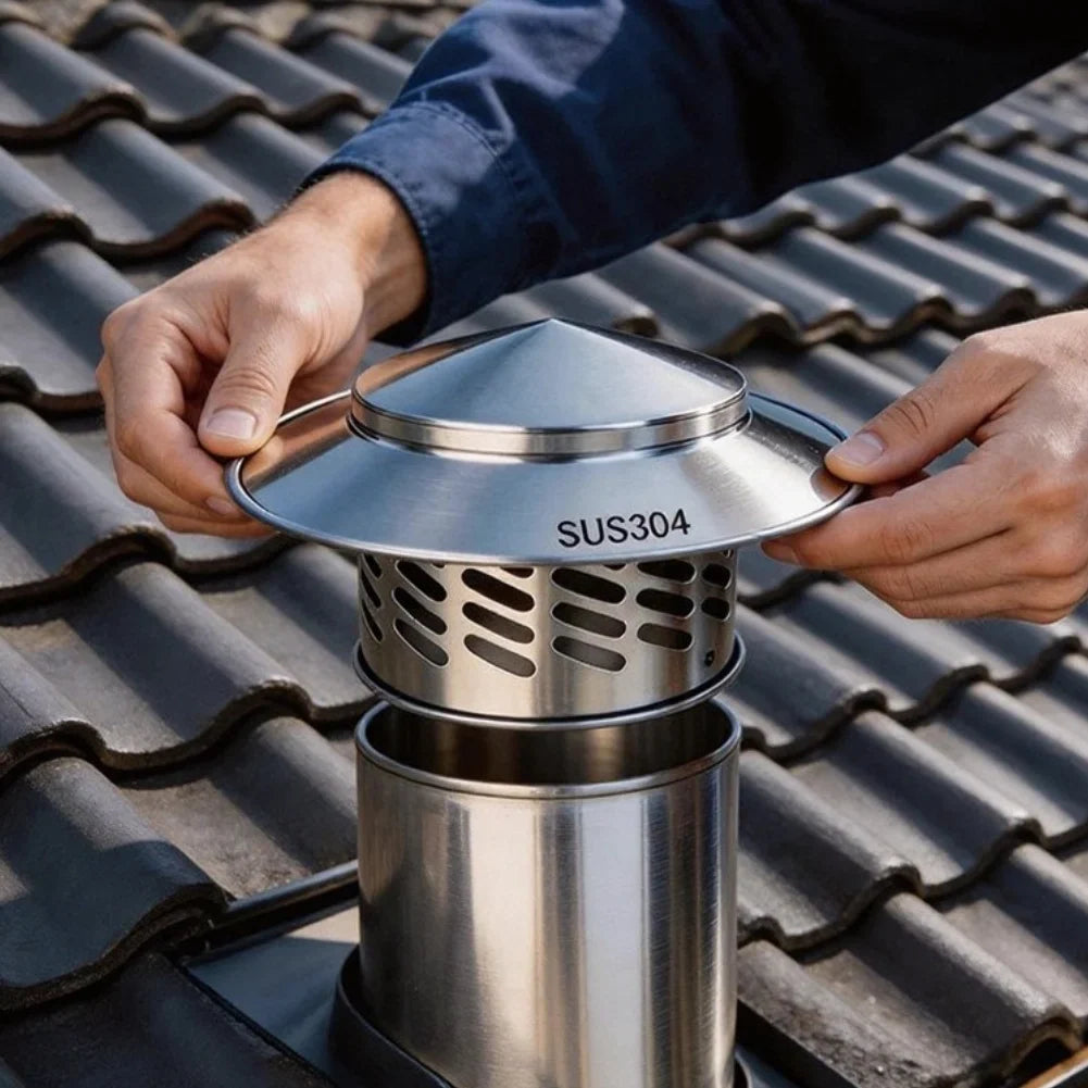 304 Stainless Steel Chimney Vent Hood – Bird & Rain Proof Cap