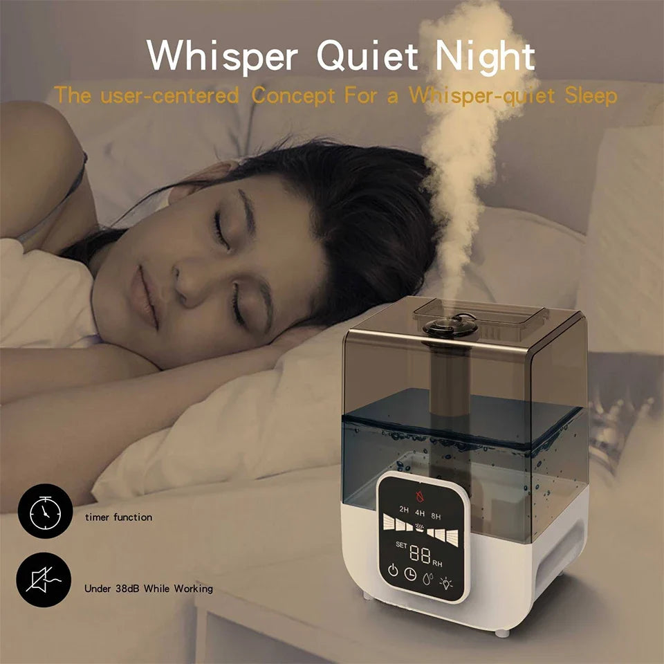 Smart 3-Gear Humidifier | 5L Tank, WiFi App, Timer, Quiet