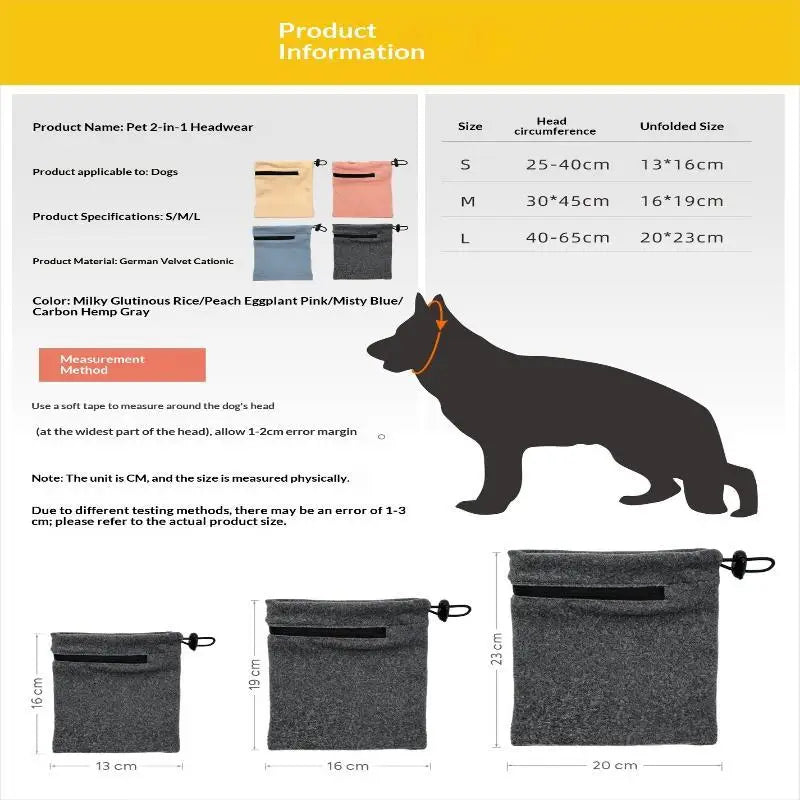 Dog Calming Ear Cover – 2-in-1 Warm Headband & Neck Scarf