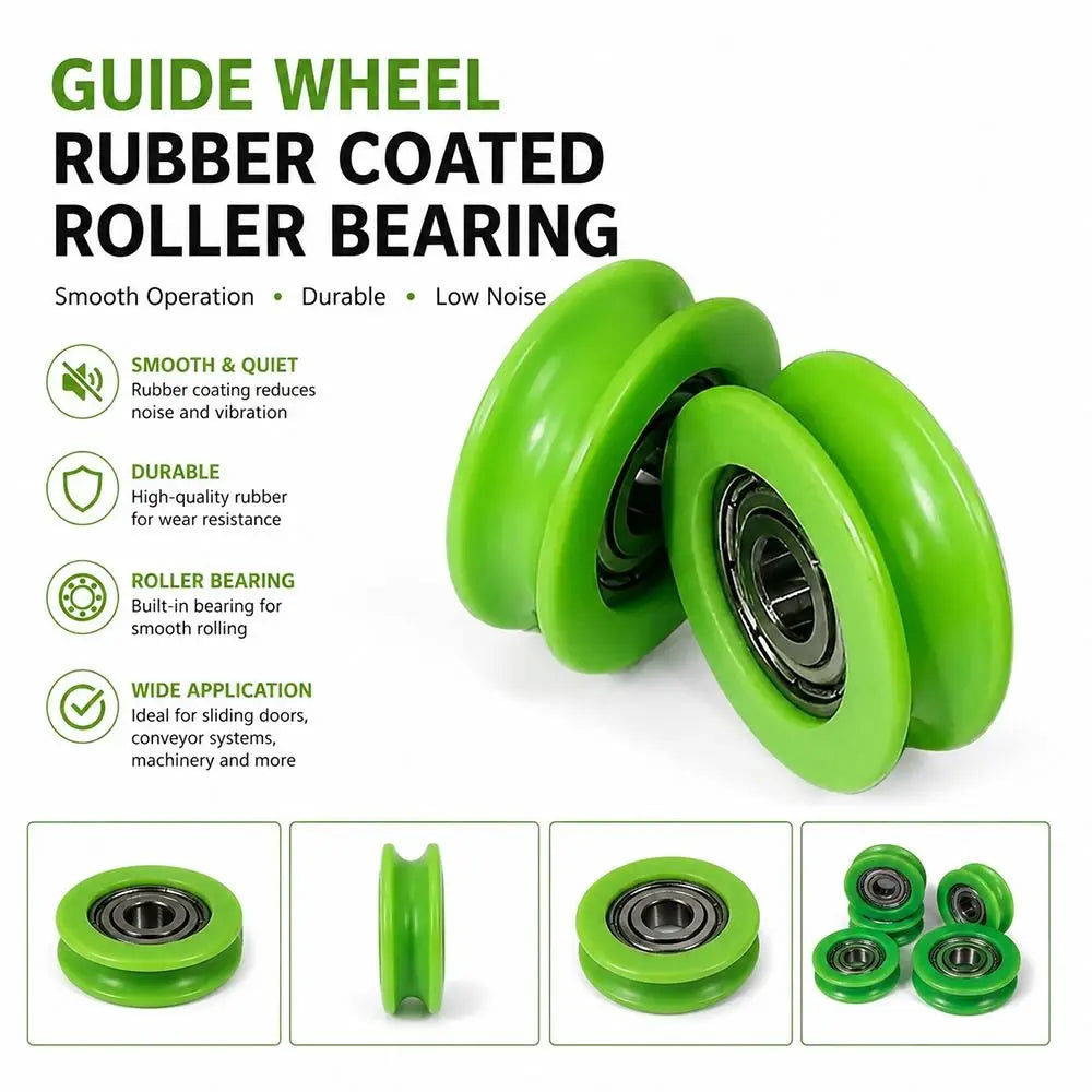 10Pcs 5mm U-Groove Guide Pulley Nylon POM Stainless Steel Wheels