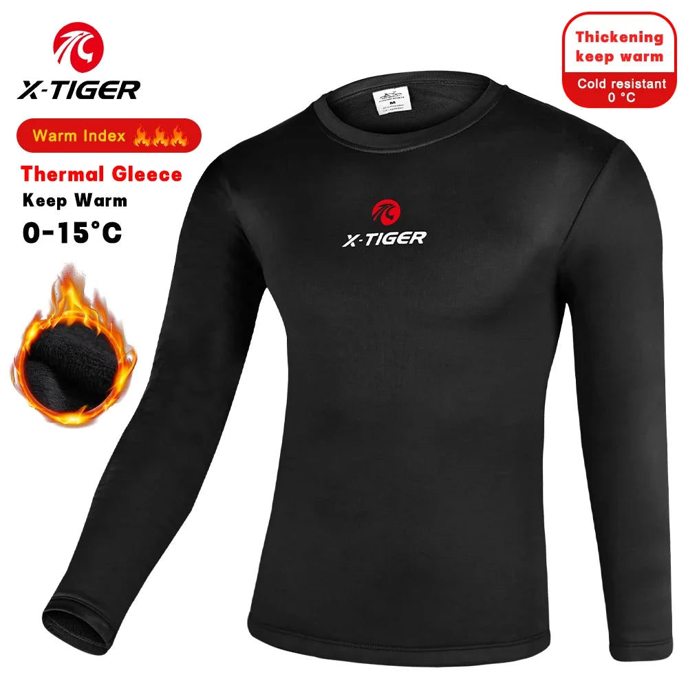 X-TIGER Winter Fleece Cycling Jersey | Thermal Base Layer