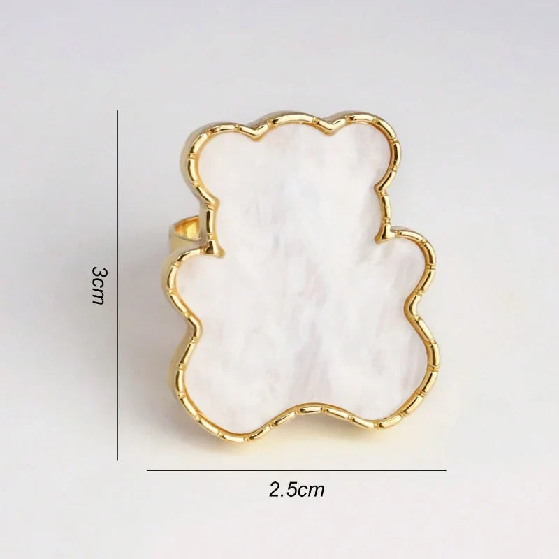 Resin Amber Butterfly Nail Art Palette Ring | Color Mixing Tool