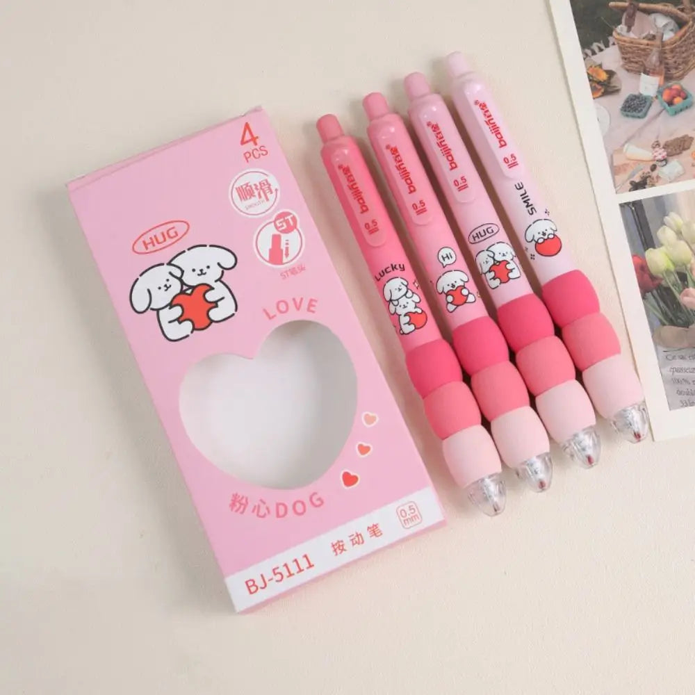 Soft Touch Gel Pens 0.5mm Black Ink – 4-Pack Set