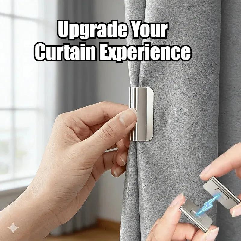 Magnetic Blackout Curtain Clips No-Drill Light Block 2pcs
