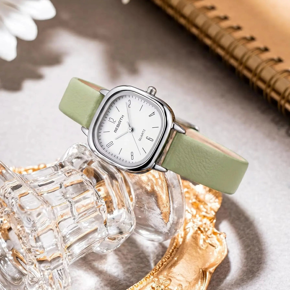 REBIRTH Roman Scale Quartz Watch | Leather Band, Water-Resistant