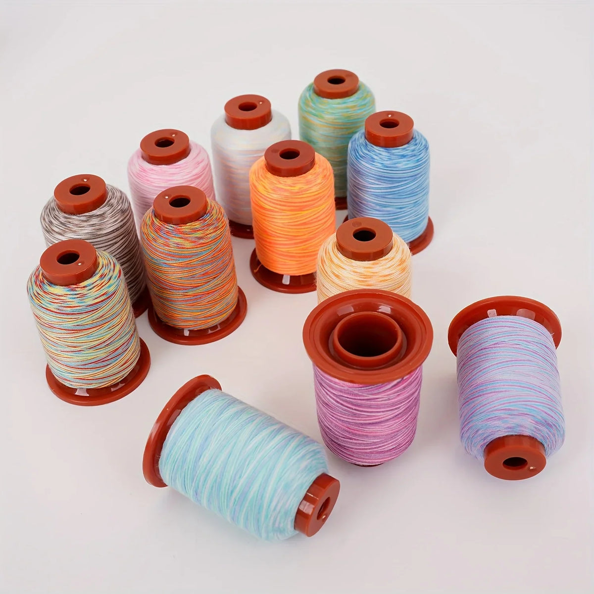 Multicolor Sewing Thread 500 Yards – 12 Colors Gradient Set