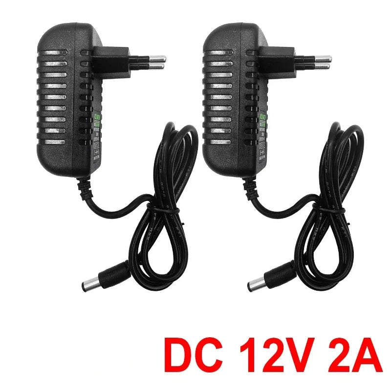 DC 12V 2A Power Adapter AC 100-240V for Camera DVR Router LED