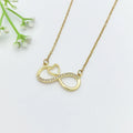 Infinity Zircon Pendant Necklace – Gold Stainless Steel Choker