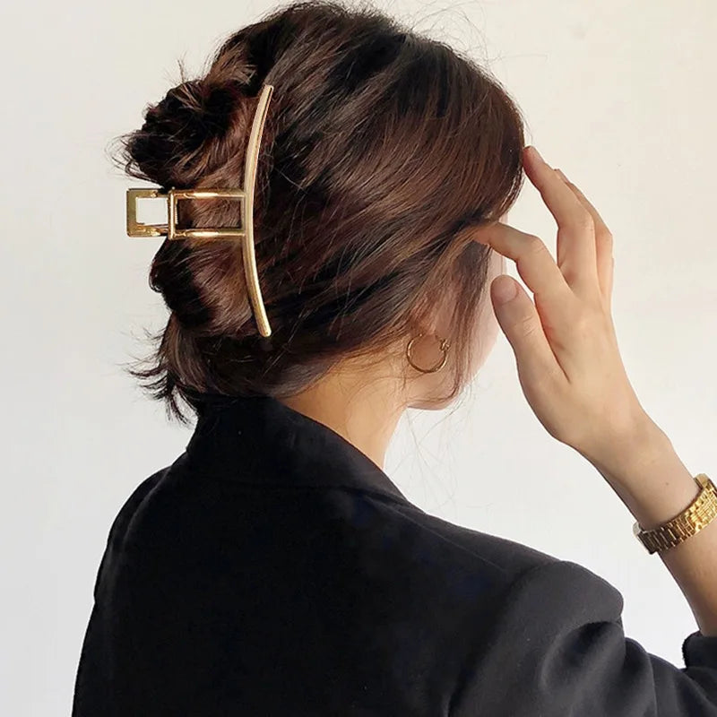 Metal Geometric Hair Claw Clips – Korean Style Barrettes Women
