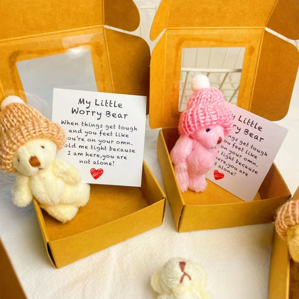 Mini Plush Teddy Bear in Box with Greeting Card – Gift Set