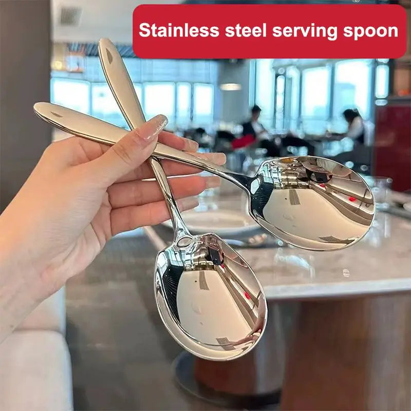 Large 304 Stainless Steel Rice Spoon – Ergonomic Serving Spoon
