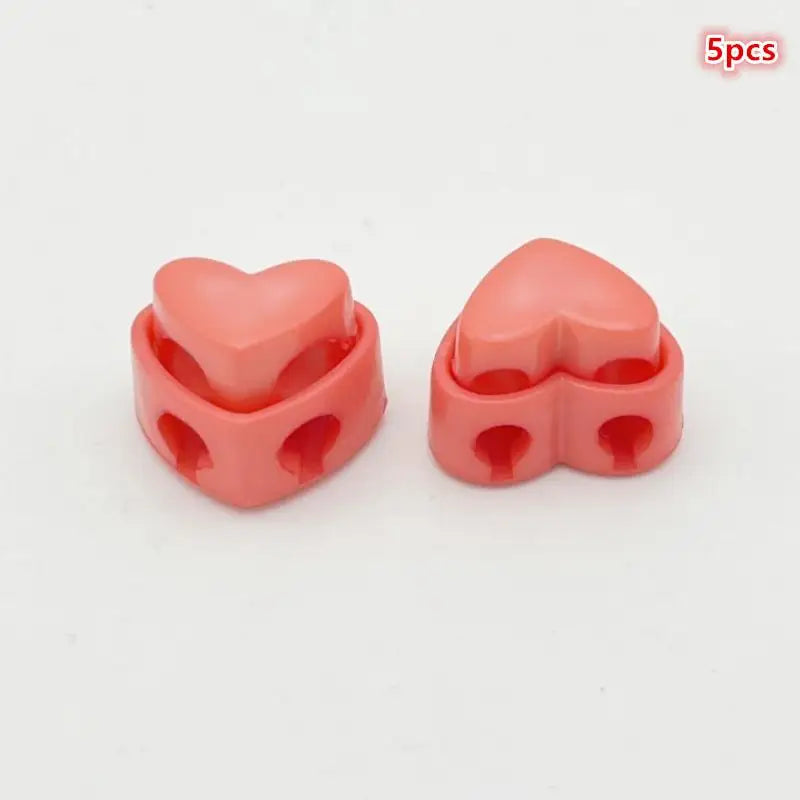 5pcs Heart-Shaped Cord Locks Spring Toggle Stoppers – 5 Pack