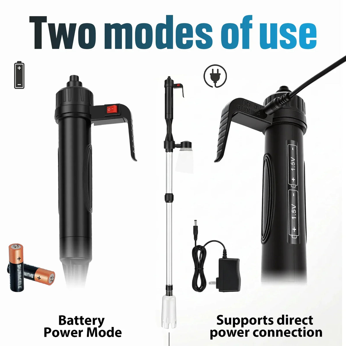 3-in-1 Electric Aquarium Vacuum Gravel Cleaner & Water Changer