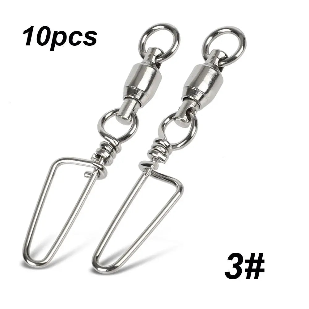 Stainless Steel Ball Bearing Swivel Fishing Snap Connector 0–8#