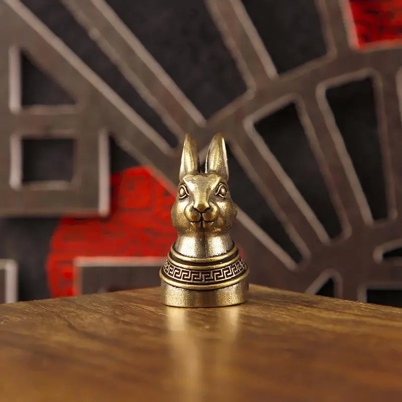 Brass Chinese Zodiac Animal Head Figurine | Vintage Collectible