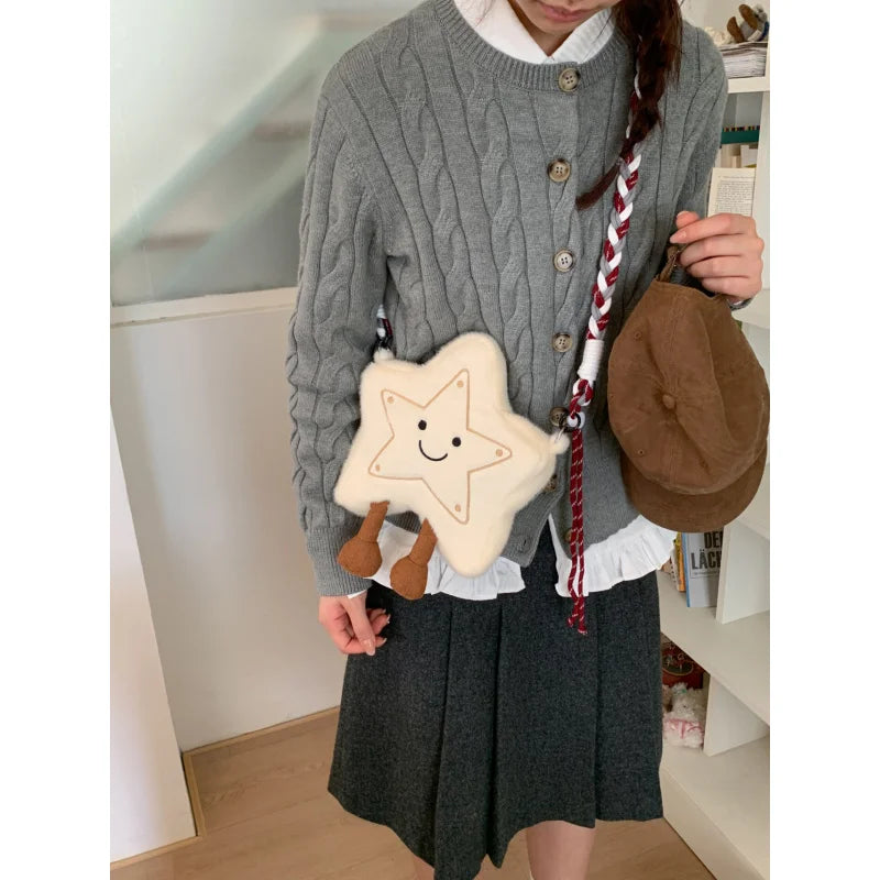 Korean Style Cute Plush Star Fluffy Crossbody Shoulder Bag