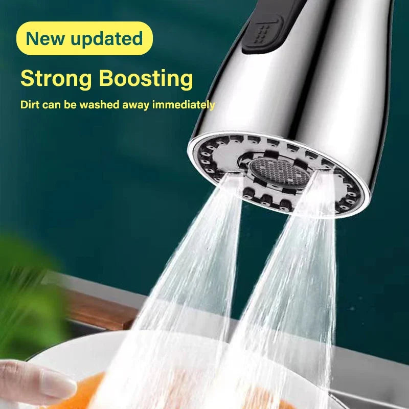 3-in-1 Kitchen Faucet Extender | 360° Rotate Pull-Out Tap Aerator