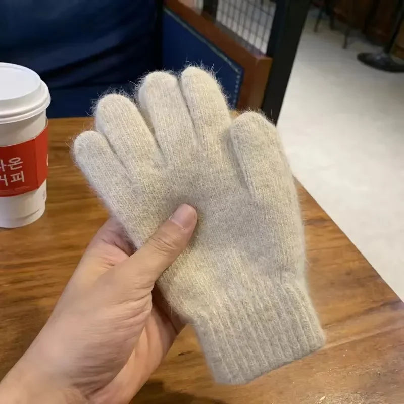 Women's Winter Knit Full Finger Gloves – Warm & Stylish