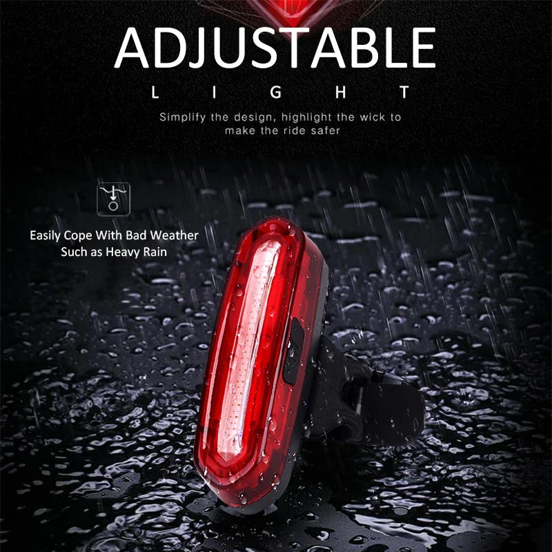 COB LED Bike Rear Tail Light – 6 Modes USB Rechargeable MTB